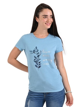 Playera Manga Corta Supply Cuello Redondo Para Mujer