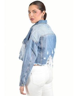 Chamarra Roman Fashion de mezclilla para mujer