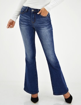 Jeans Campana Roman Fashion Corte Cintura Para Mujer