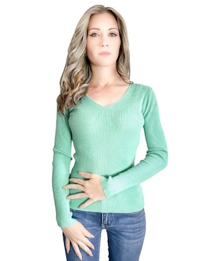 Suéter Malabis Cuello V Para Mujer