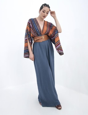 Jumpsuit Angelozano de algodón estampado étnico para mujer