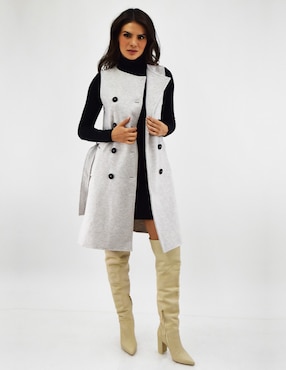 Abrigo Roman Fashion cruzado para mujer
