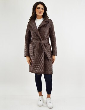 Abrigo Roman Fashion cruzado para mujer