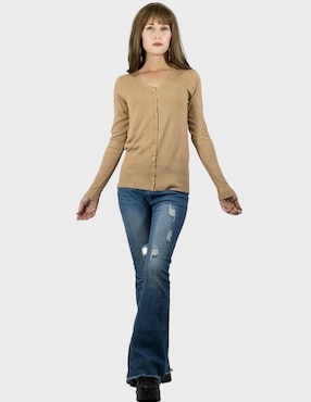 Suéter Malabis cuello v para mujer