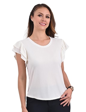 Playera Manga Corta Liquid Blue Cuello Redondo Para Mujer