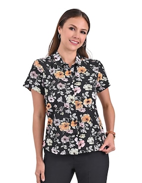 Blusa Liquid Blue Manga Corta Para Mujer