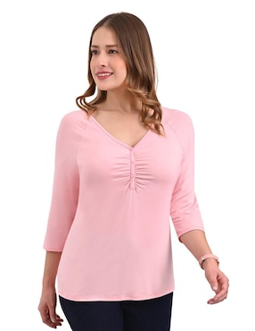 Blusa Gloria Vanderbilt Manga 3/4 Para Mujer