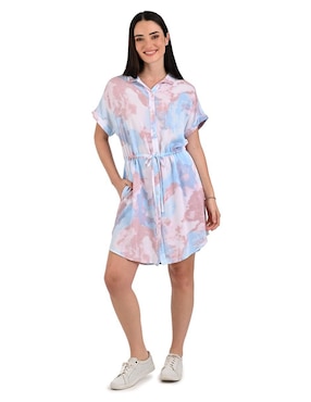 Vestido Arriba De La Rodilla Casual Liquid Blue Para Mujer