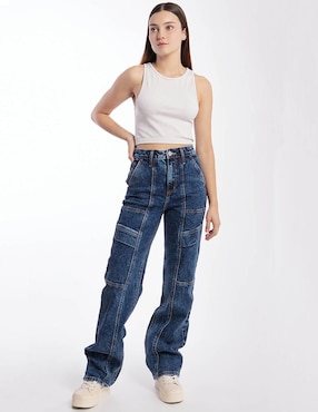 Jeans relajado Roman Fashion corte cintura para mujer