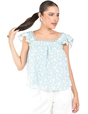 Blusa Roman Fashion manga corta para mujer