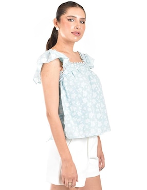 Blusa Roman Fashion manga corta para mujer