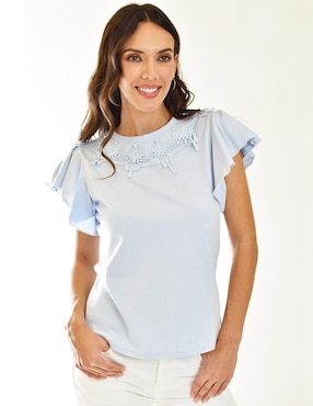 Blusa Roman Fashion Manga Corta Para Mujer