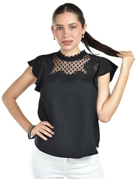 Blusa Roman Fashion manga corta para mujer