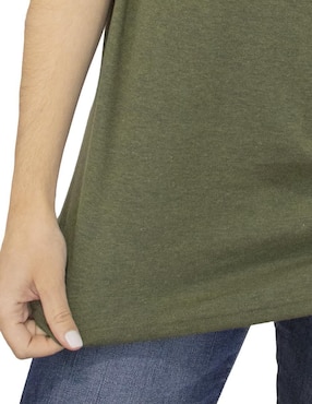 Playera manga corta Indicum Denim cuello redondo para mujer