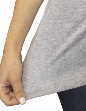 Playera manga corta Indicum Denim cuello redondo para mujer