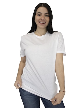 Playera Manga Corta Indicum Denim Cuello Redondo Para Mujer