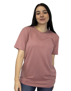 Playera Manga Corta Indicum Denim Cuello Redondo Para Mujer