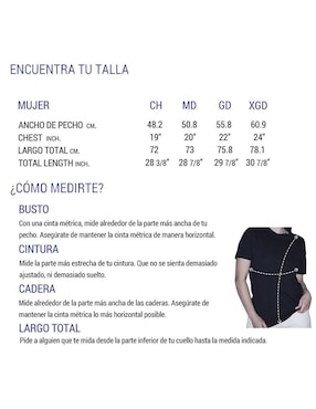 Playera manga corta Indicum Denim cuello redondo para mujer