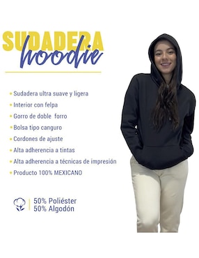 Sudadera con capucha y bolsa Indicum Denim para mujer