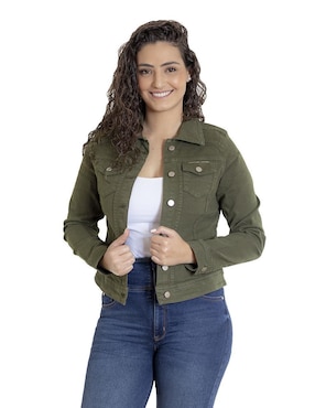 Chamarra denim Indicum Denim de mezclilla para mujer