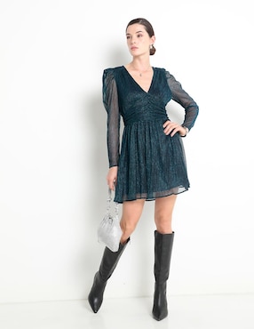 Vestido mini casual MAP escote v para mujer