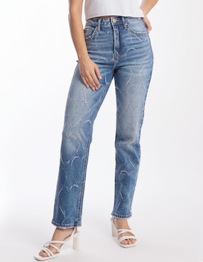 Jeans Straight Roman Fashion Corte Cintura Para Mujer