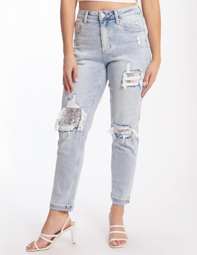 Jeans Relajado Roman Fashion Corte Media Cintura Para Mujer