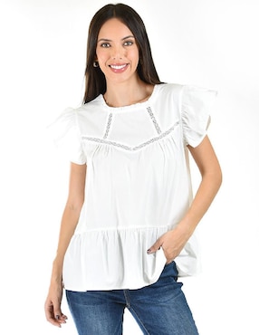 Blusa Roman Fashion manga corta para mujer