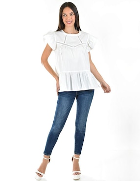 Blusa Roman Fashion manga corta para mujer