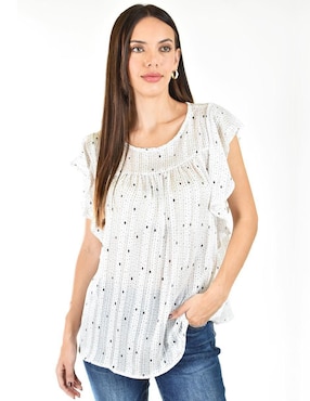 Blusa Roman Fashion Manga Corta Para Mujer