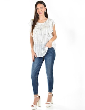 Blusa Roman Fashion manga corta para mujer