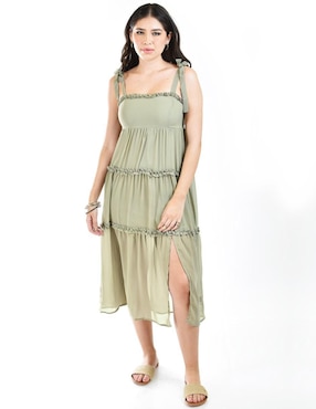 Vestido Midi Casual Roman Fashion Para Mujer