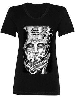 Playera manga corta Marëvnyk Buda cuello redondo para mujer