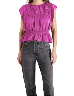 Blusa Steve Madden Manga Corta Para Mujer