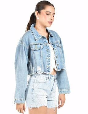 Chamarra Roman Fashion de mezclilla para mujer