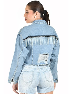 Chamarra Roman Fashion de mezclilla para mujer