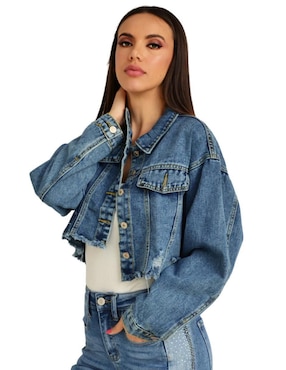 Chamarra Roman Fashion de mezclilla para mujer