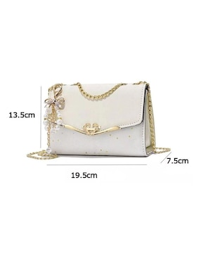 Bolsa crossbody Likëpink Whitegold de cuero para mujer