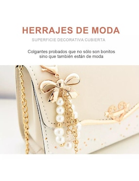 Bolsa crossbody Likëpink Whitegold de cuero para mujer