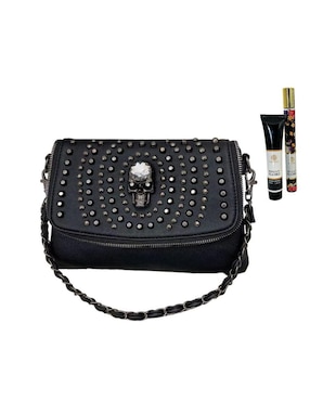 Bolsa crossbody Likëpink Skullgirl de cuero para mujer