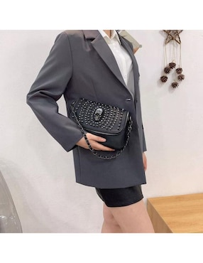 Bolsa crossbody Likëpink Skullgirl de cuero para mujer