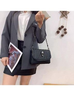 Bolsa crossbody Likëpink Skullgirl de cuero para mujer