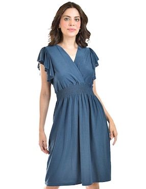 Vestido A La Rodilla Casual Roman Fashion Para Mujer