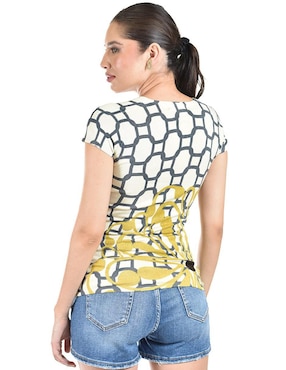Blusa Roman Fashion manga corta para mujer
