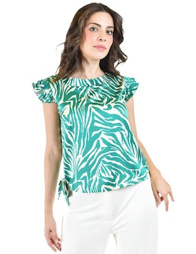 Blusa Roman Fashion Manga Corta Para Mujer