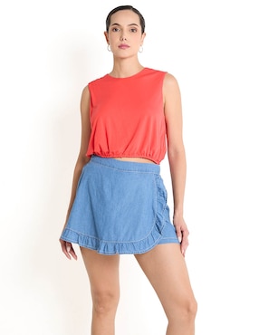 Falda Short Corta Vero Moda A La Cintura