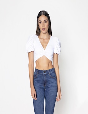 Blusa Studio F manga corta para mujer