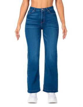 Jeans Wide Leg Opp's Jeans Corte Cintura Alta Para Mujer