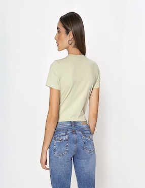 Playera manga corta Studio F cuello redondo para mujer