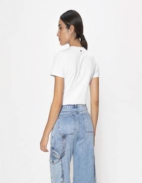 Playera manga corta Studio F cuello redondo para mujer